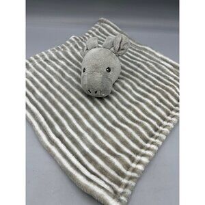Lila & Jack Plush Hippo‎ Giraffe Baby Security Blanket Lovey Gray Stripe